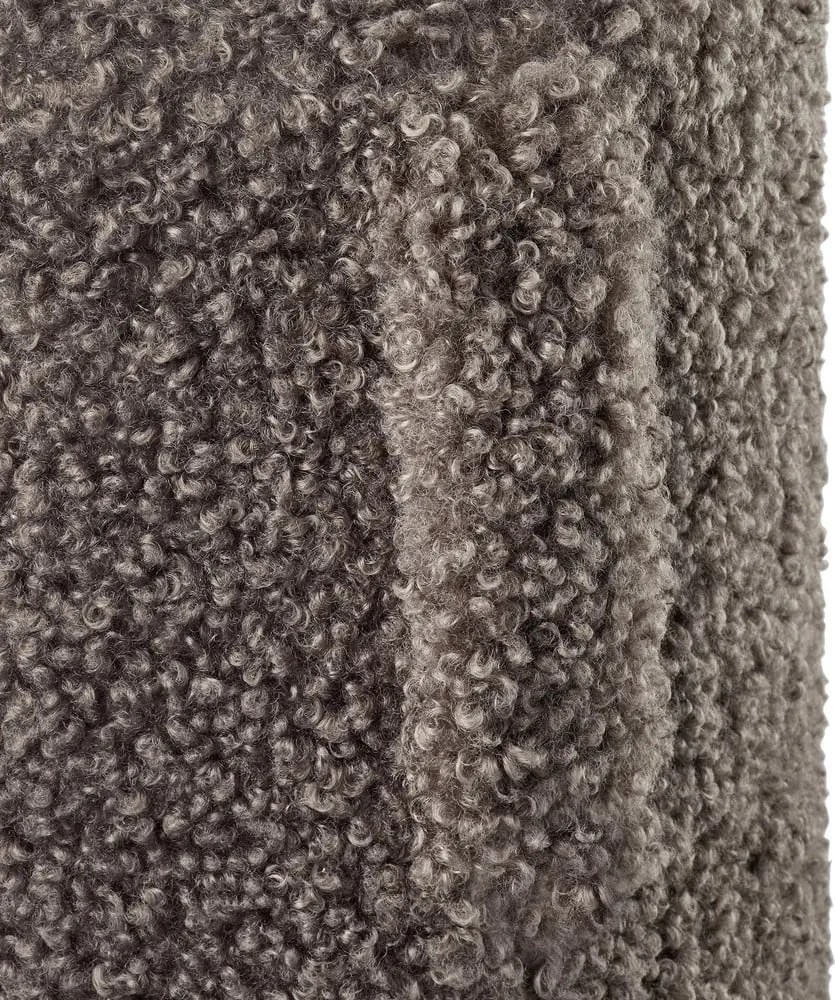 Poggiapiedi marrone scuro con rivestimento in bouclé Teddy – Blomus