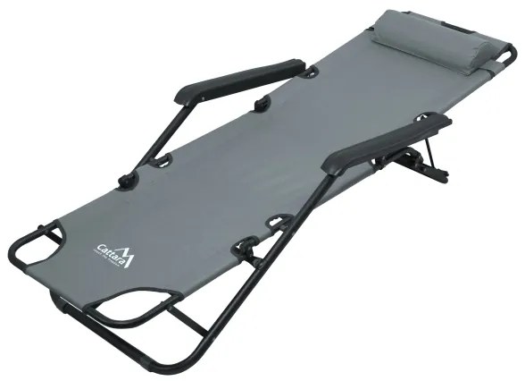 Sedia pieghevole regolabile grigio/nero