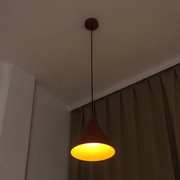 Lampada a sospensione con cavo ETNA II 1xE27/15W/230V Ø 25 cm arancione