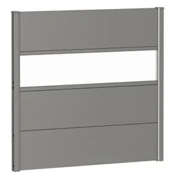 Frangivista in acciaio BIOHORT con vetro, grigio quarzo metallizzato 96 x 91 cm, spessore 44 mm