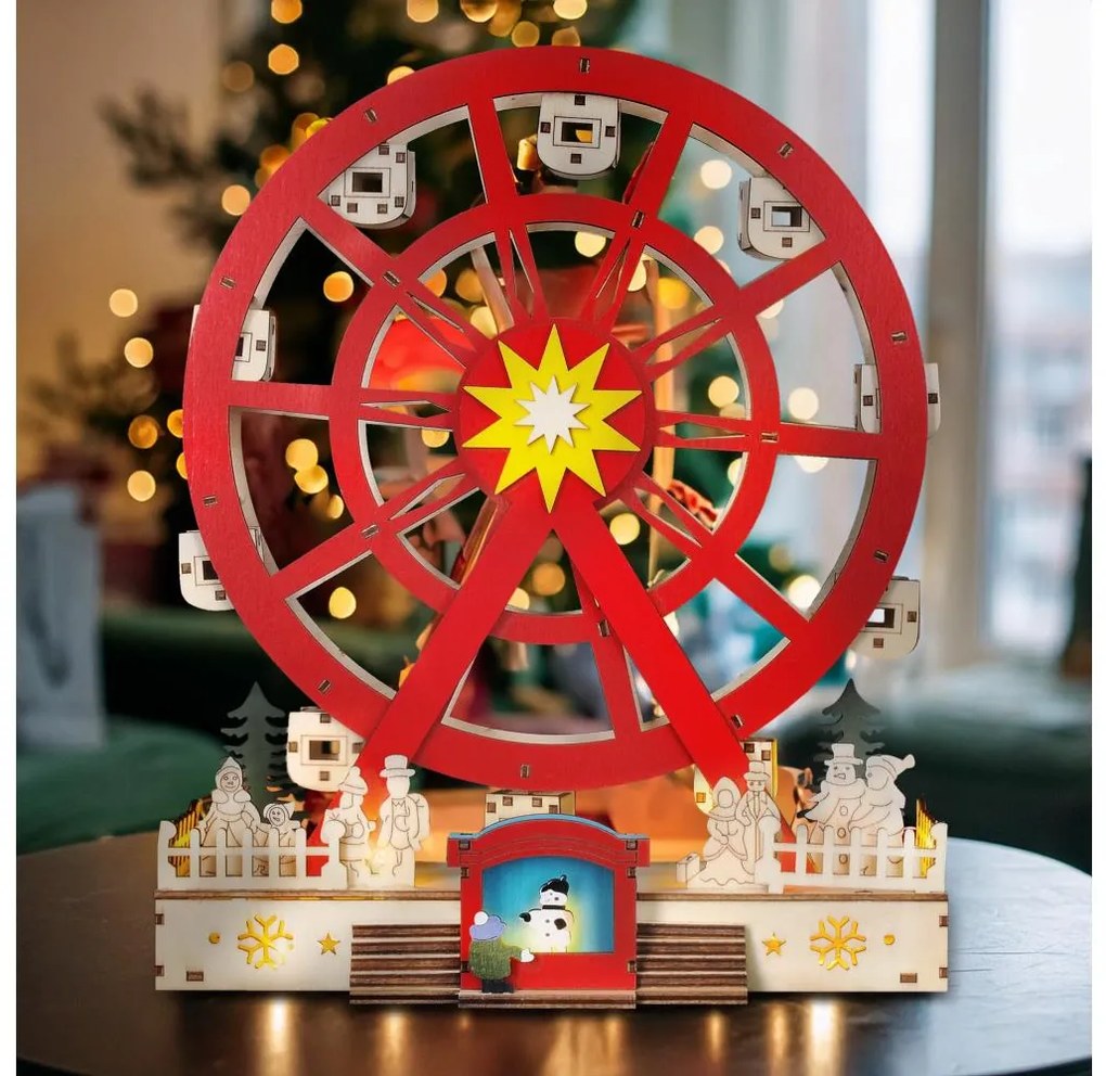 Solight 1v277 - Decorazione natalizia LED LED/2xAA/bianco caldo giostra