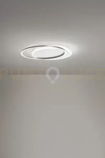 Plafoniera in alluminio colore bianco opaco + grigio titanio orbit ...