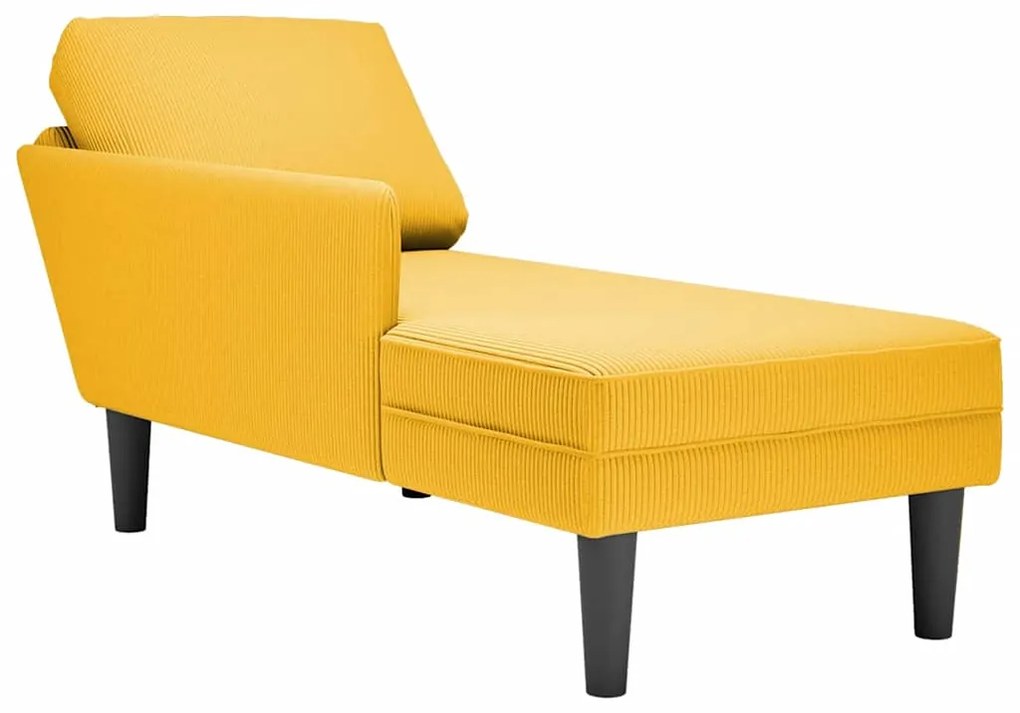 Sdraio Con Cuscino Destro İn Velluto A Coste Giallo Chiaro /