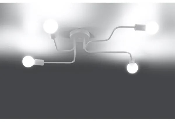 Sollux SL.1442 - Lampadario a plafone VECTOR 4xE27/15W/230V bianco