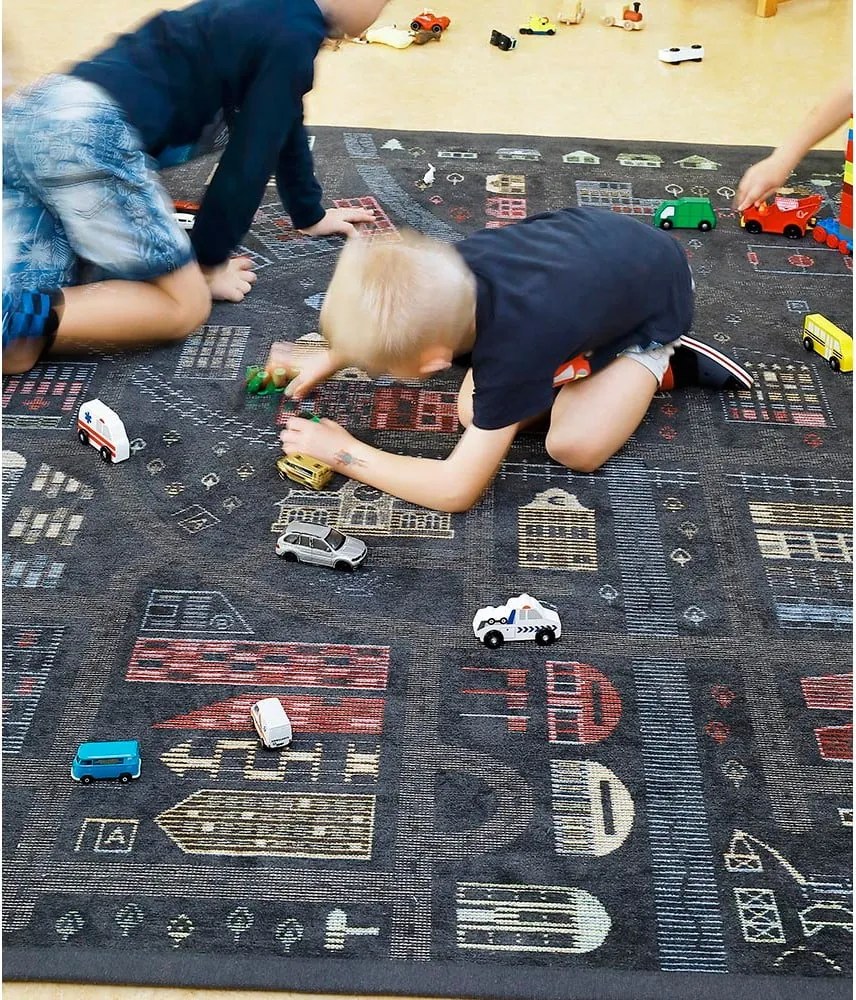 Tappeto nero reversibile per bambini , 140 x 200 cm Ülejõe - Narma