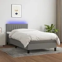 Letto a Molle Materasso e LED Grigio Scuro 90x190 cm in Tessutocod mxl 74796