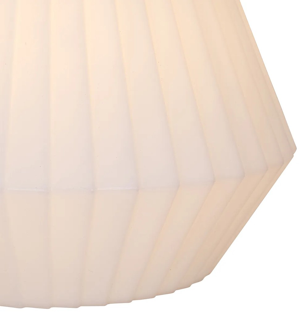 Lampada a sospensione da esterno moderna nera con paralume bianco 45,6 cm IP44 - Robbert