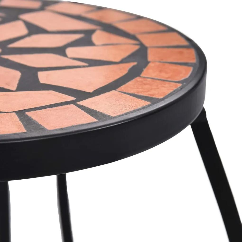 Tavolini con Mosaico 3 pz Terracotta in Ceramica