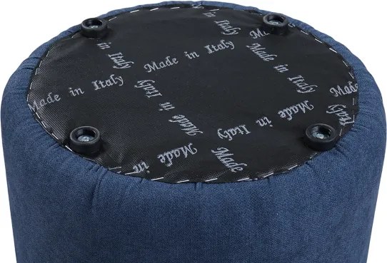 Pouf Tondo Dante D 40 cm in Tessuto Antimacchia Blu