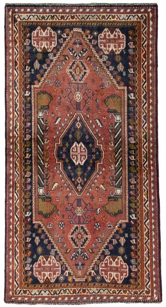 Shiraz Tappeto persiano 100 x 190 Rosso (Iran) Annodato A Mano