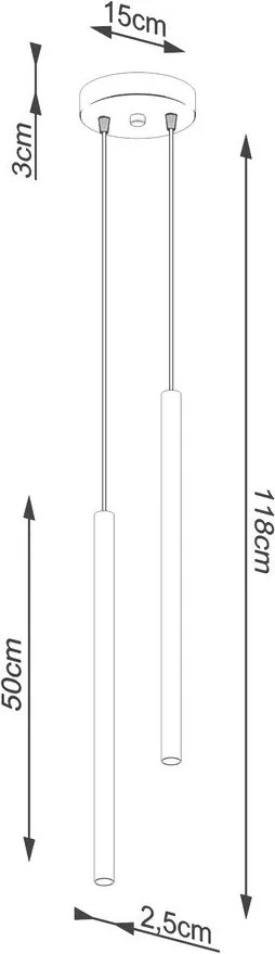 Lampadario bianco in metallo ø 15 cm Fideus – Sollux