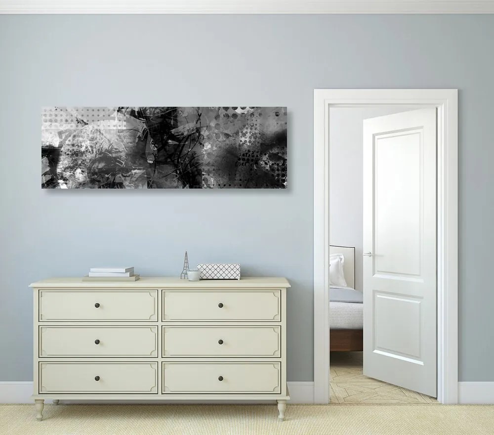 Stampa su tela – Pittura mediatica moderna in bianco e nero