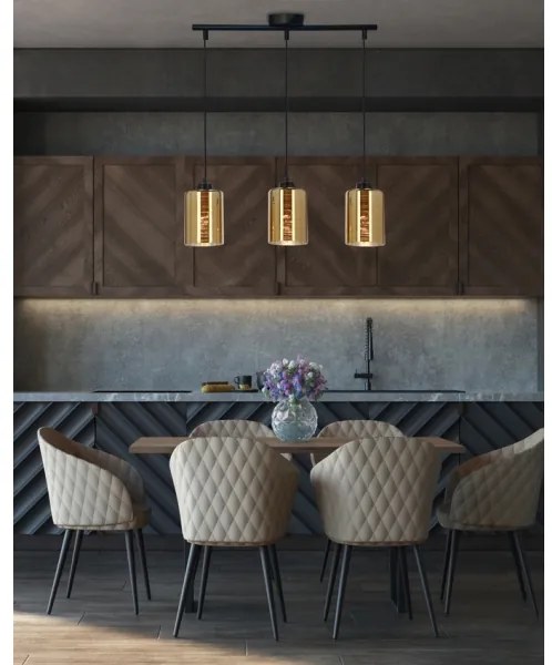 Lampadario a sospensione con filo COX 3xE27/60W/230V oro