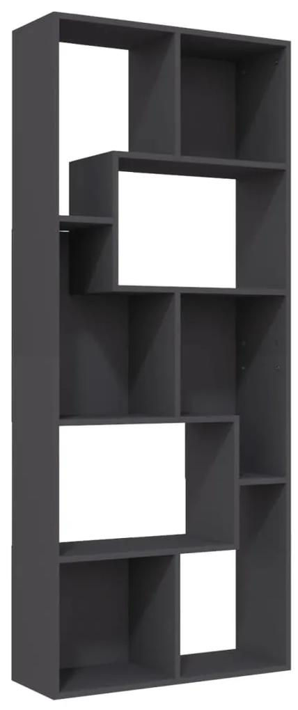Libreria grigia 67x24x161 cm in legno multistrato