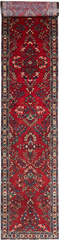 Hamedan Tappeto 100 x 600 Rosso (Iran) Annodato A Mano