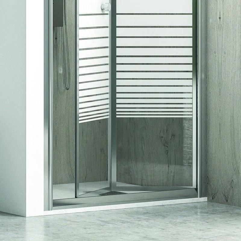 Kamalu - porta doccia 90 cm a libro vetro serigrafato altezza 180cm km4000s