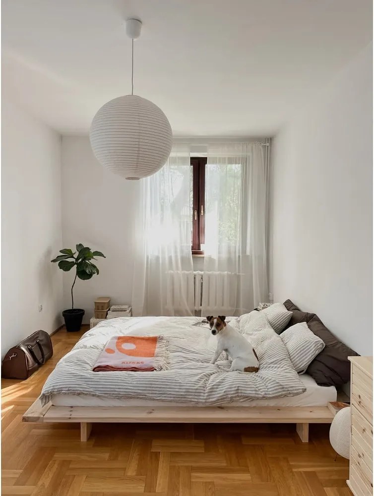 Letto matrimoniale in legno di pino con griglia 160x200 cm Japan - Karup Design