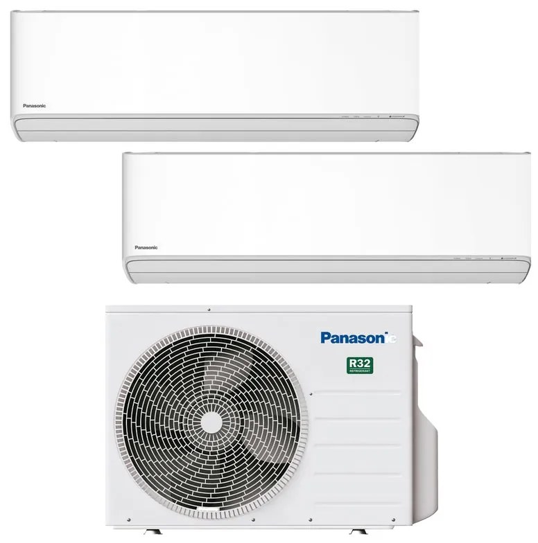 Condizionatore a muro multisplit PANASONIC DUAL etherea WIFI NANOEX 9 + 12 15000 BTU classe raffreddamento A+++, bianco
