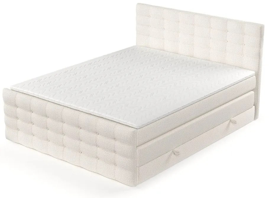 Letto boxspring crema con spazio contenitivo 160x200 cm Blend - Maison de Rêve