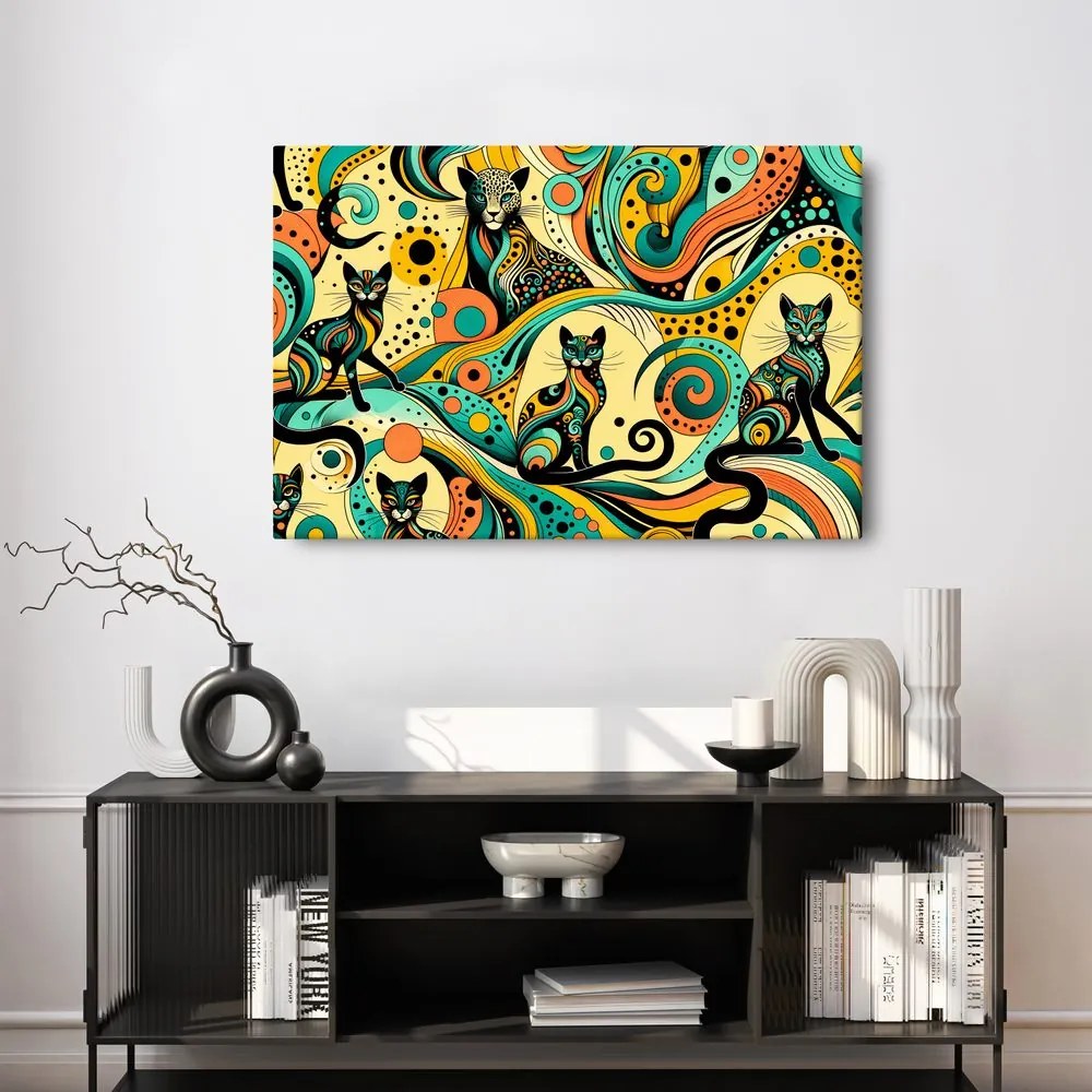 Quadro su tela – Gatti psichedelici