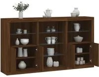 Credenza con Luci LED Rovere Marrone 181,5x37x100 cm 3209183