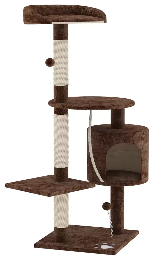 Albero per Gatto con Graffiatoio Cuccia Giocattolo Gatti Parco Giochi Tiragraffi in Sisal Naturale