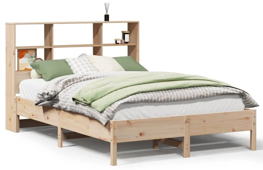Letto libreria senza materasso 140x200 cm in legno di pino