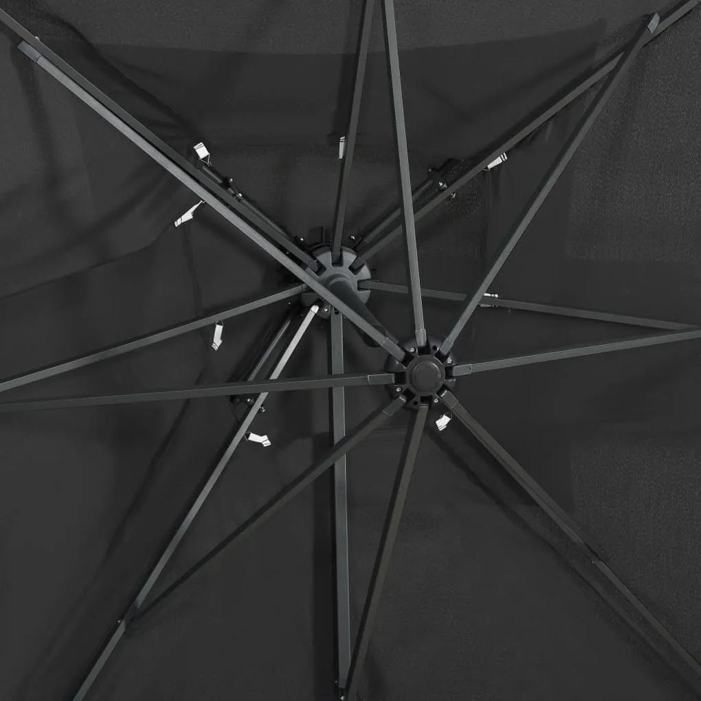 Ombrellone a Sbalzo con Doppia Copertura Antracite 250x250 cm