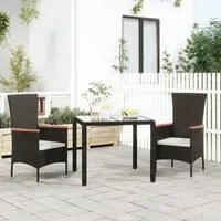 Sedie da Giardino con Cuscini 2 pz in Polyrattan Nere 319525