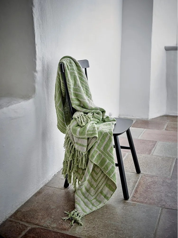 Coperta verde in misto cotone 130x155 cm Velva – Bloomingville