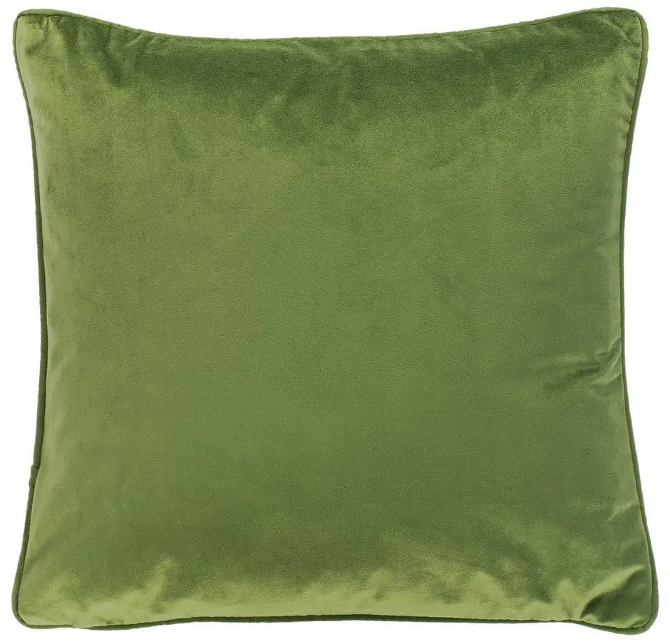 Cuscino verde scuro vellutato, 45 x 45 cm - Tiseco Home Studio