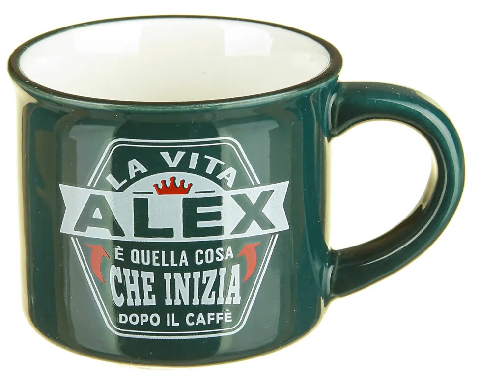 Tazzina caffè con nome Alex in gres porcellanato