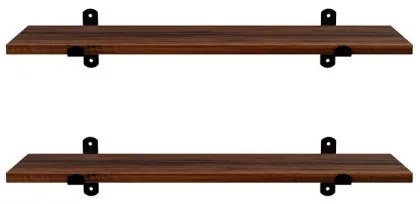 Set di 2 mensole da parete SHELFY marrone/nero