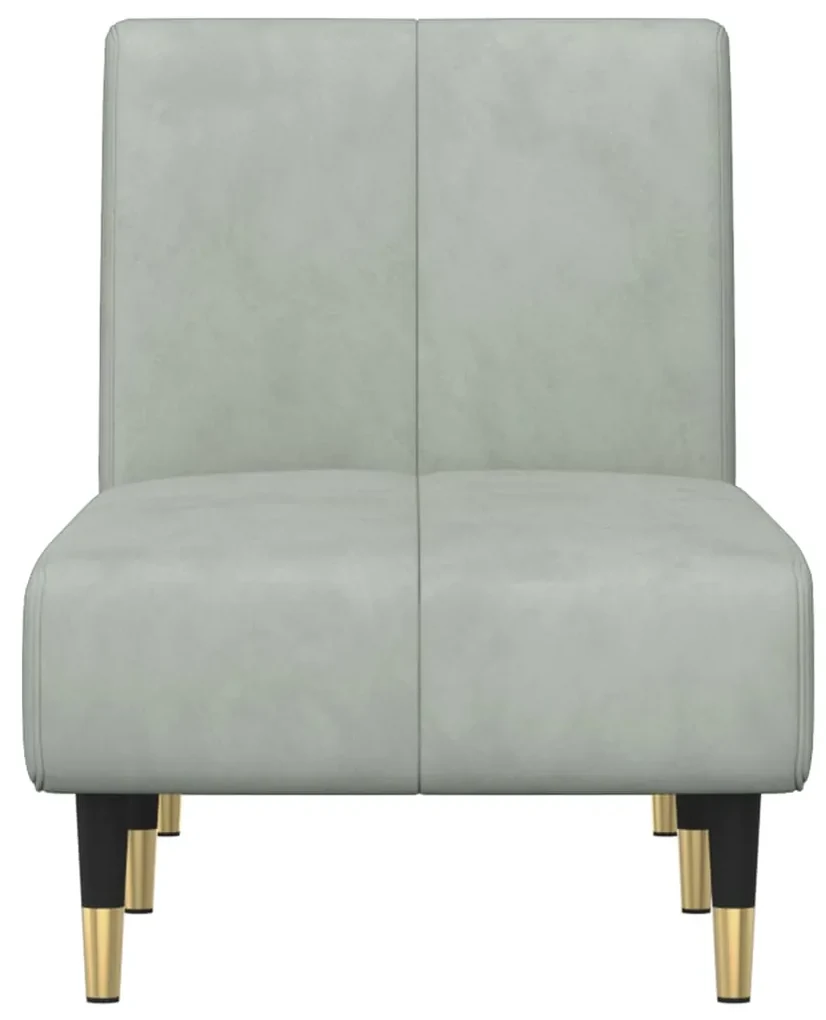 Chaise longue in velluto grigio chiaro
