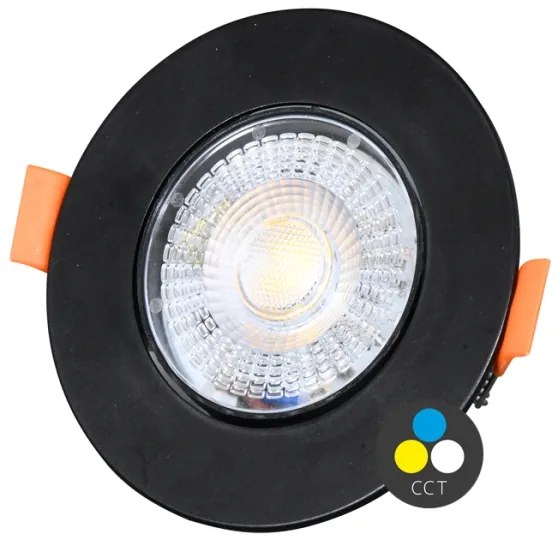 Ecolite LED-YL201/7W/CCT/CR - Lampada LED da incasso ZITA LED/3/5/7W/230V nero
