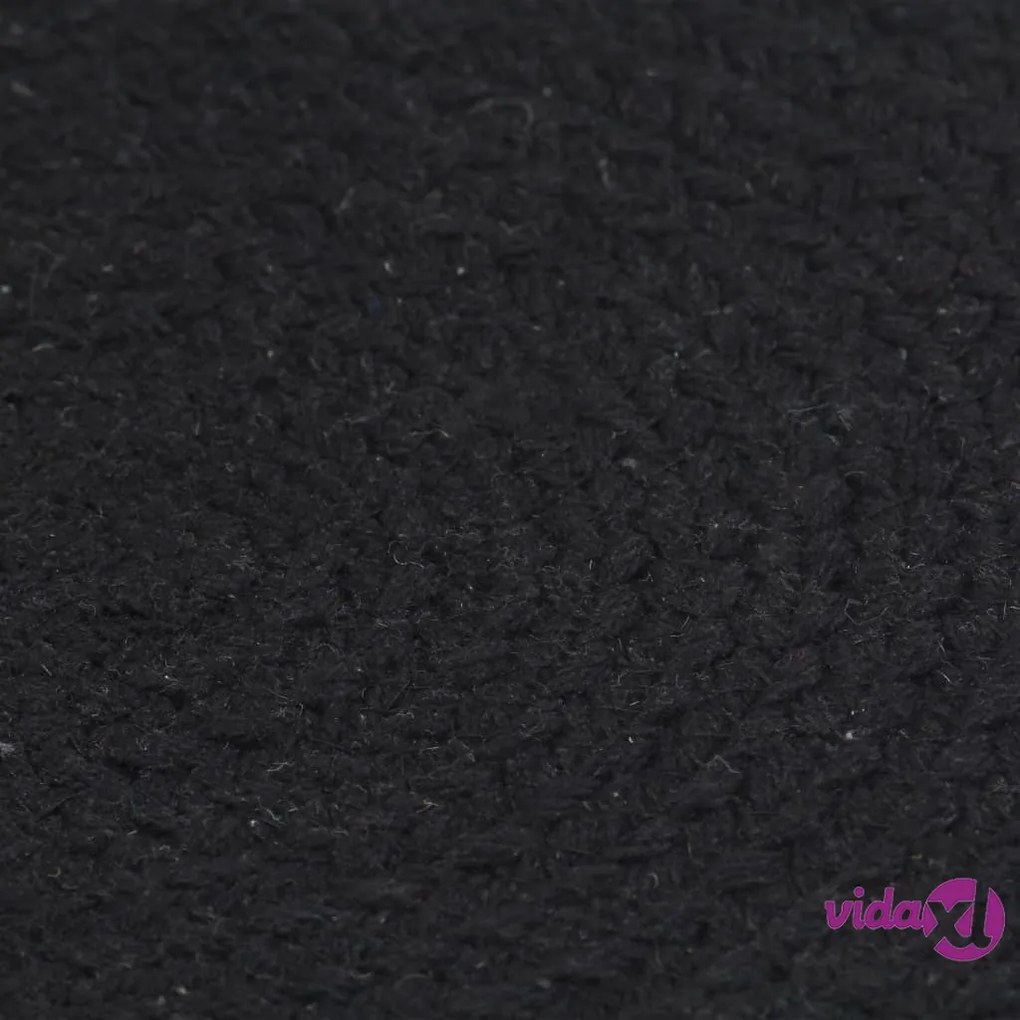 vidaXL Tovagliette 6 pz Nero Neutro 38 cm Rotonde in Cotone