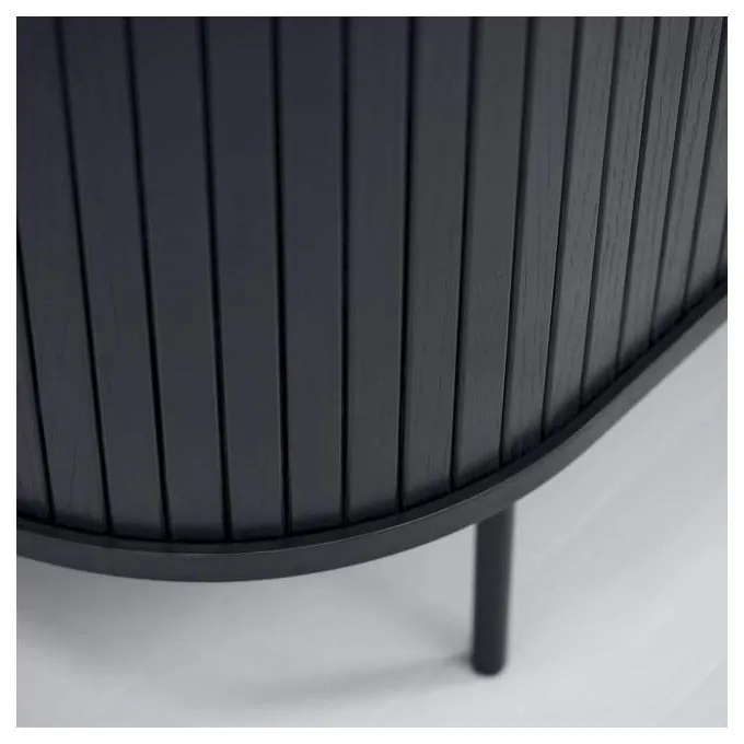 Tavolo TV nero in rovere 56x180 cm Nola - Unique Furniture