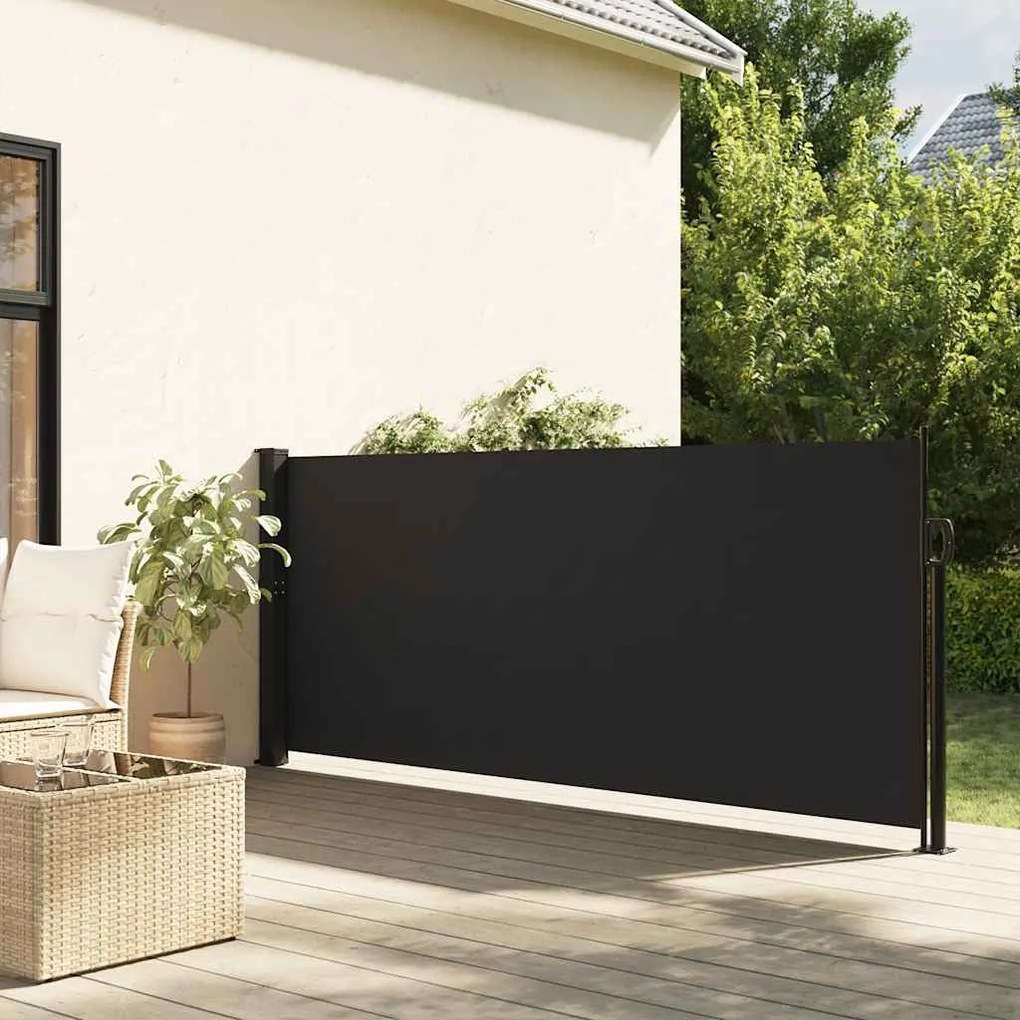 Tenda Da Sole Laterale Retrattile Nera 117x300 Cm /