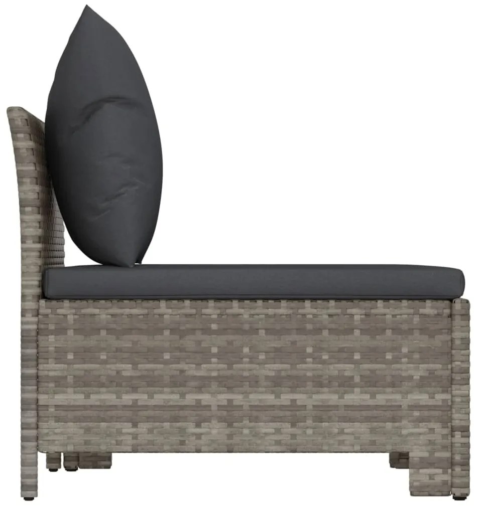 Set di divani da giardino 2 pz con cuscini in polyrattan grigio