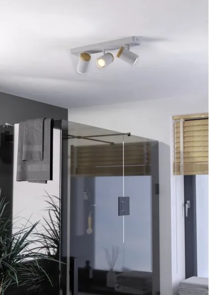 Eglo 300004 - Faretto per bagno CONSUMA 3xGU10/3W/230V IP44 bianco/beige