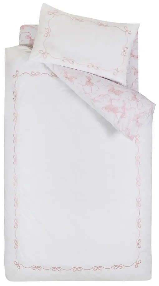 Set copripiumino e federa bianco per letto singolo 135x200 cm Bow Embroidery – Catherine Lansfield