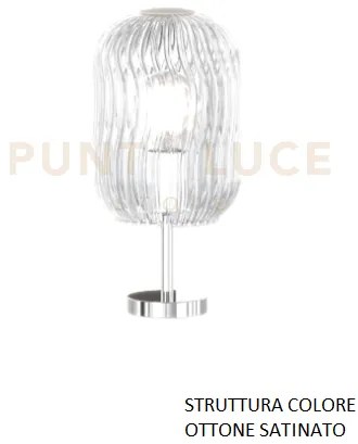 Lumetto ottone sat. 1 luce vetro trasparente 1181os-p-tr