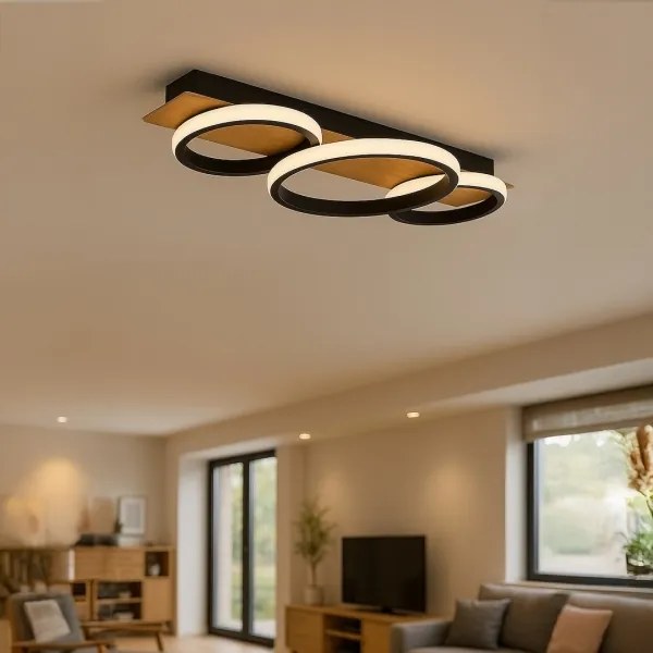 Plafoniera LED ROWENA LED/18W/230V nera/marrone