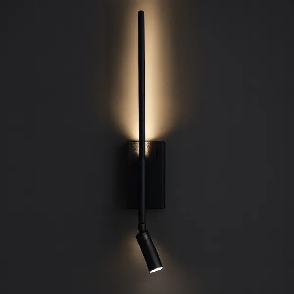 LED Lampada da parete TORCH LED/6W/230V + LED/3W nera