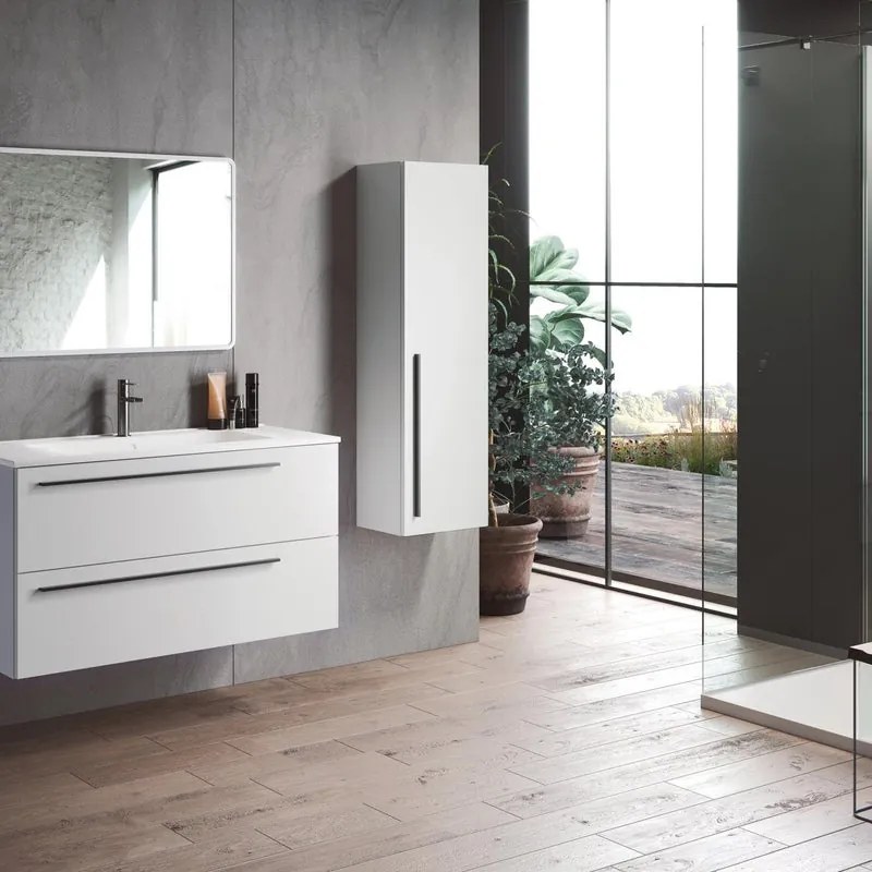 Mobile sottolavabo e lavabo Mia bianco opaco L 100 x H 55 x P 45 cm