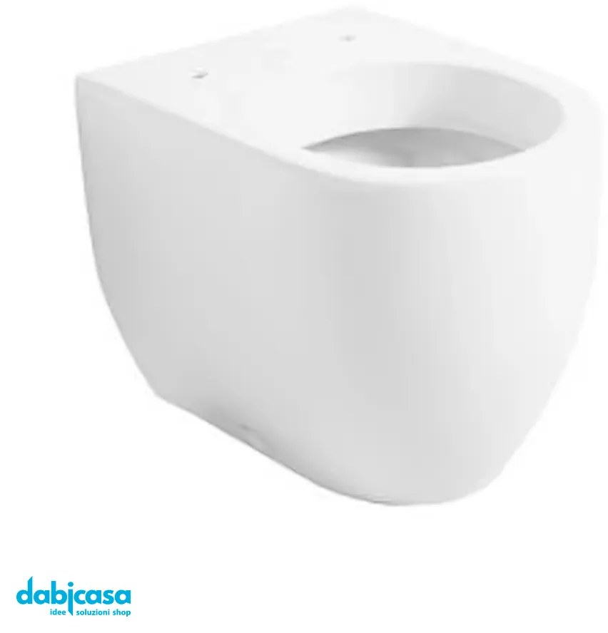 Kerasan "Flo 52" Wc Da Terra FiloMuro Bianco Lucido Senza Brida