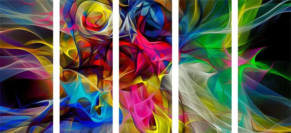 Quadri 5 pezzi – Caos colorato astratto