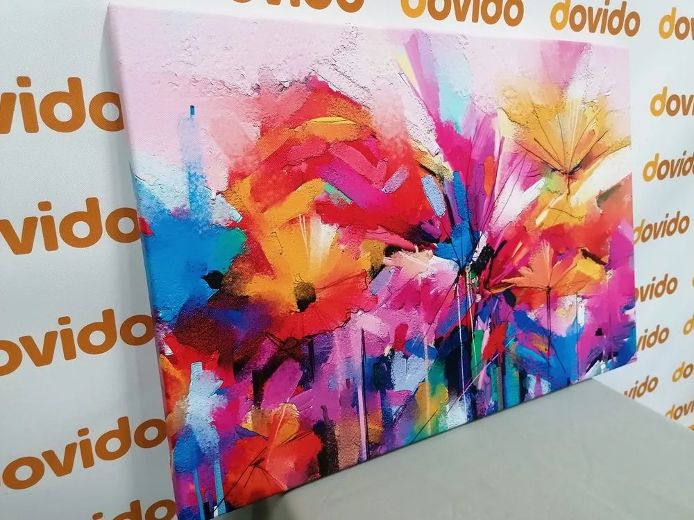 Quadro su tela – Fiori astratti colorati