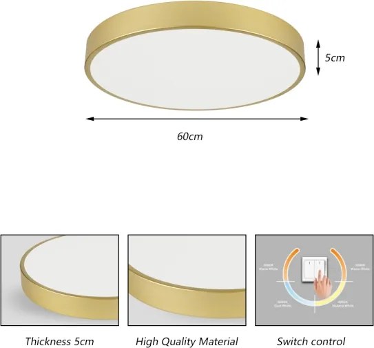 Brilagi - Plafoniera LED POOL LED/60W/230V 3000/4500/6000K Ø 60 cm dorata