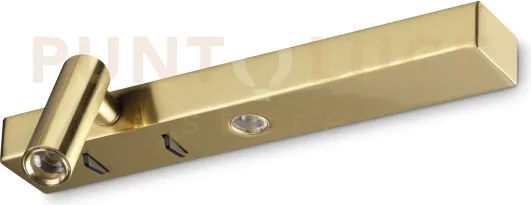 Bonne nuit applique a parete 3000k 6,5w  420 lm ottone biemissione ...